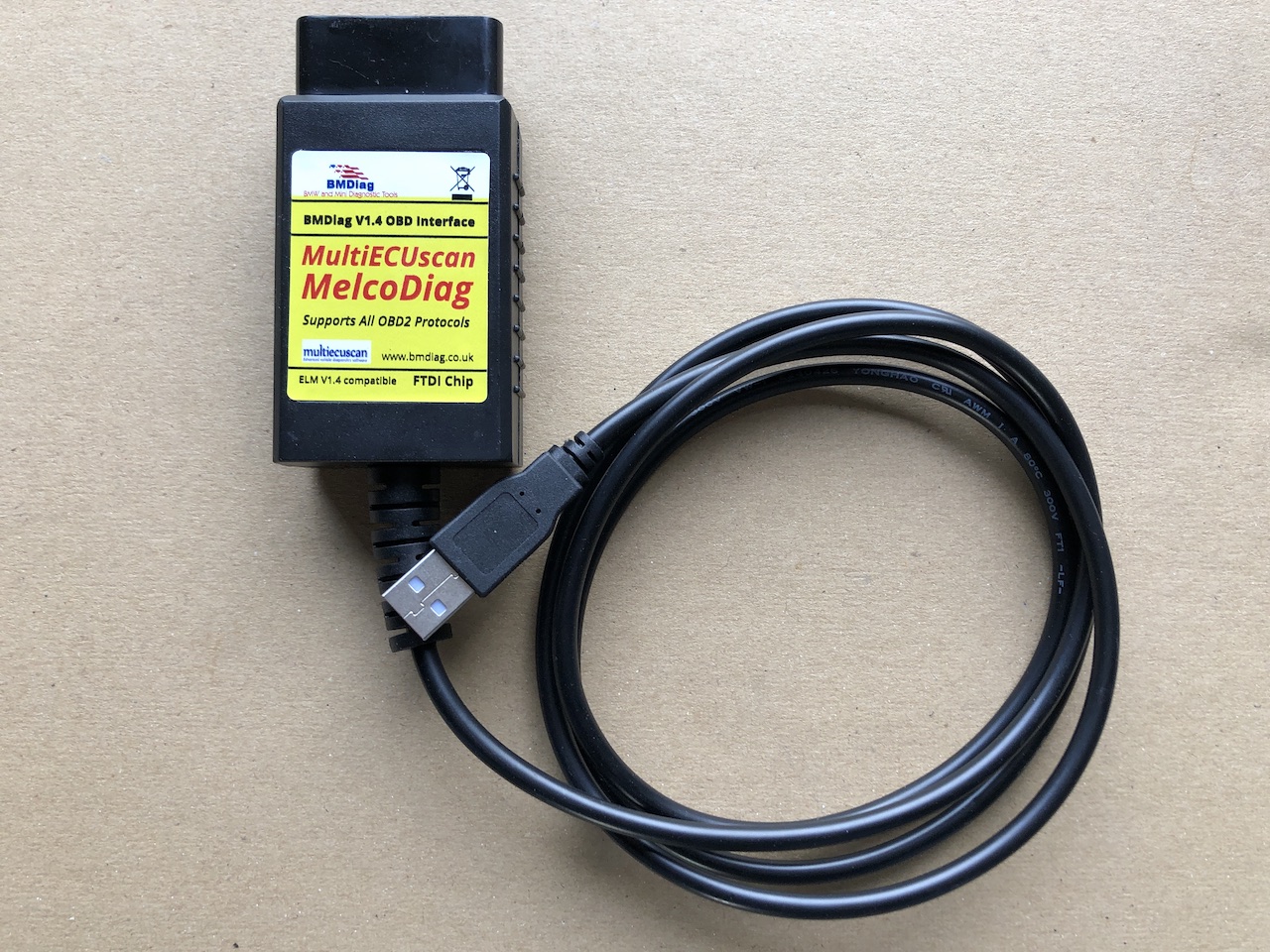 BMDiag OBD Interface for Melcodiag, and MultiECUScan Software